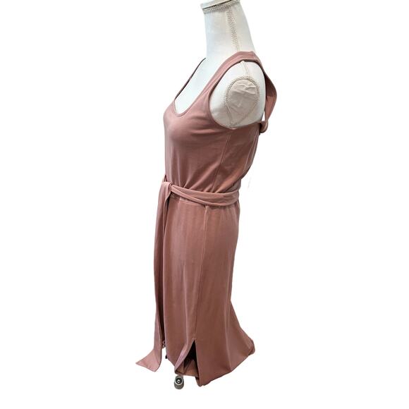 Vince Pima Cotton Square Neck Belted Midi Dress Mauve S - Picture 6 of 10